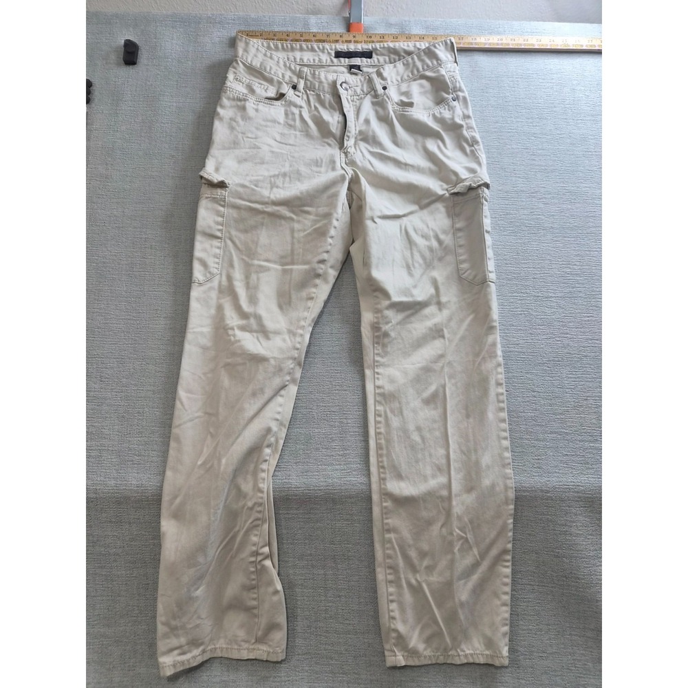 Kenneth Cole Cargo Pants Mens 32x32 White Workwear Utility Light Wash Straight
